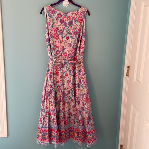 💥BOGO💥 Talbots Sleeveless Maxi Dress with Tie Belt, Size 14 Petite - Picture 2 of 4